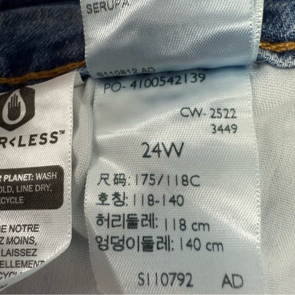 NEW Levis Wedgie Straight Jeans Plus 24W High Rise Button Fly Distressed Levi’s - Picture 13 of 15